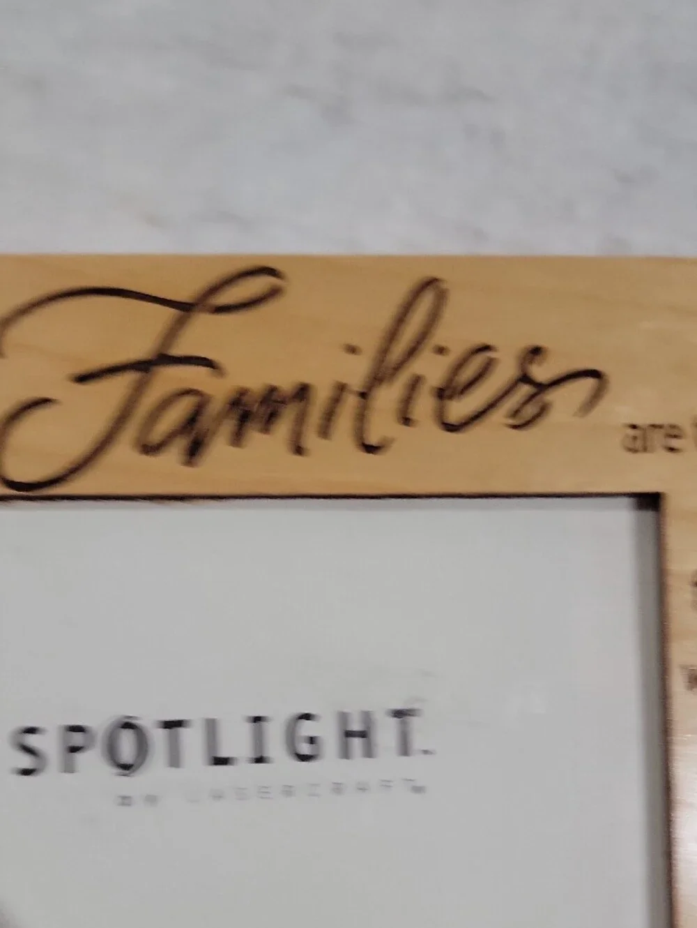 Laser Engraved Families Wooden Picture Frame - Natural Finish New